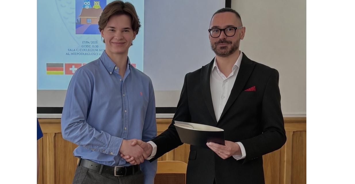 Jan Kukla z klasy III D laureatem wojewódzkiego konkursu DACHL-Eulen